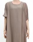 Mocha Short Sleeve Slip Dress