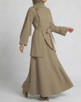 Asymmetric Modest Jacket & Skirt Co-ord - Taupe