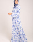 Blue Floral Maxi Dress – Fully Lined