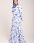 Blue Floral Maxi Dress – Fully Lined