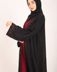 Midnight Ember Embellished Open Abaya