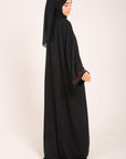 Midnight Ember Embellished Open Abaya