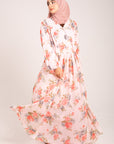 Pink Floral Maxi Dress – Nursing Friendly & Fully Lined