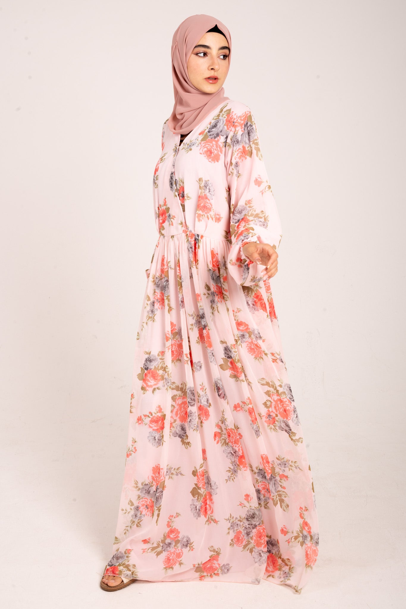 nursing maxi dress long sleeve Pink Floral Maxi Dress – Nursing Friendly & Fully Lined – Anaqa Inspired
