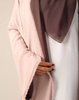 Frayed Elegance Reversible Abaya - Mocha