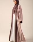 Frayed Elegance Reversible Abaya - Mocha
