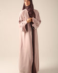 Frayed Elegance Reversible Abaya - Mocha
