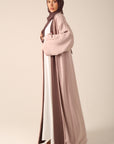 Frayed Elegance Reversible Abaya - Mocha