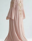 Blush Embellished Open Abaya