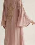 Blush Embellished Open Abaya