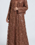 Espresso Lace Occasion Abaya