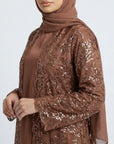 Espresso Lace Occasion Abaya