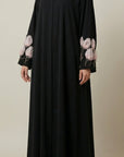 Noir Blossom Open Abaya