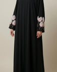 Noir Blossom Open Abaya