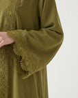 Olive Lace Detail Abaya
