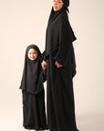 Girls Khimar Set with Abaya - Black
