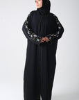 Premium Black Embroidered Sleeve Batwing Abaya