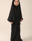 Girls Khimar Set with Abaya - Black