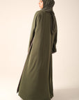 Green reversible abaya back view