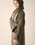 Frayed Elegance Reversible Abaya - Green