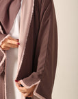 Frayed Elegance Reversible Abaya - Mocha