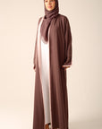 Frayed Elegance Reversible Abaya - Mocha