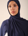 Navy Jersey Hijab