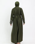 Olive Four Piece Hand Embellished Abaya