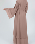 Peach Blossom Frill Open Abaya