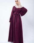 Maroon Umbrella Cut Closed Abaya