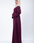 Maroon Umbrella Cut Closed Abaya