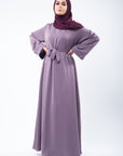 Mauve Cuff Plain Abaya