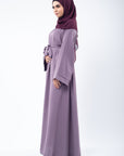 Mauve Cuff Plain Abaya