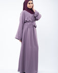 Mauve Cuff Plain Abaya