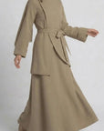 Asymmetric Modest Jacket & Skirt Co-ord - Taupe