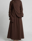 Asymmetric Modest Jacket & Skirt Co-ord - Chocolate Brown