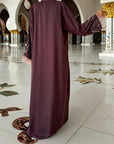 Feathered Sleeve Open Abaya