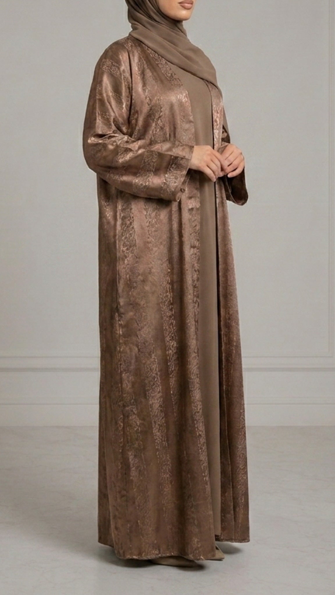 Brown Metallic Abaya