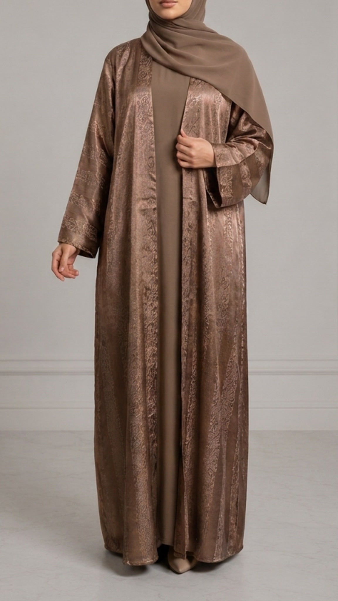 Brown Metallic Abaya