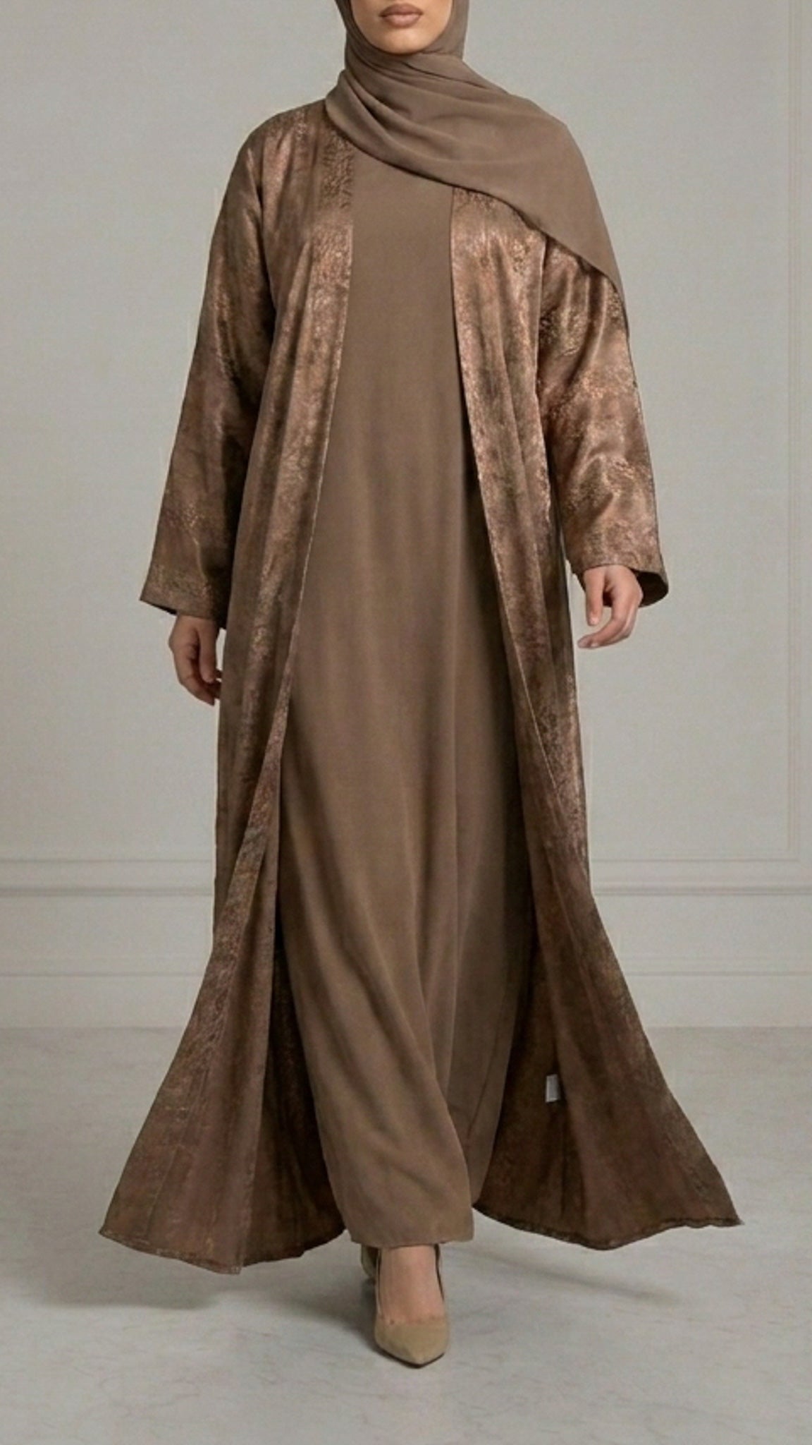 Brown Metallic Abaya