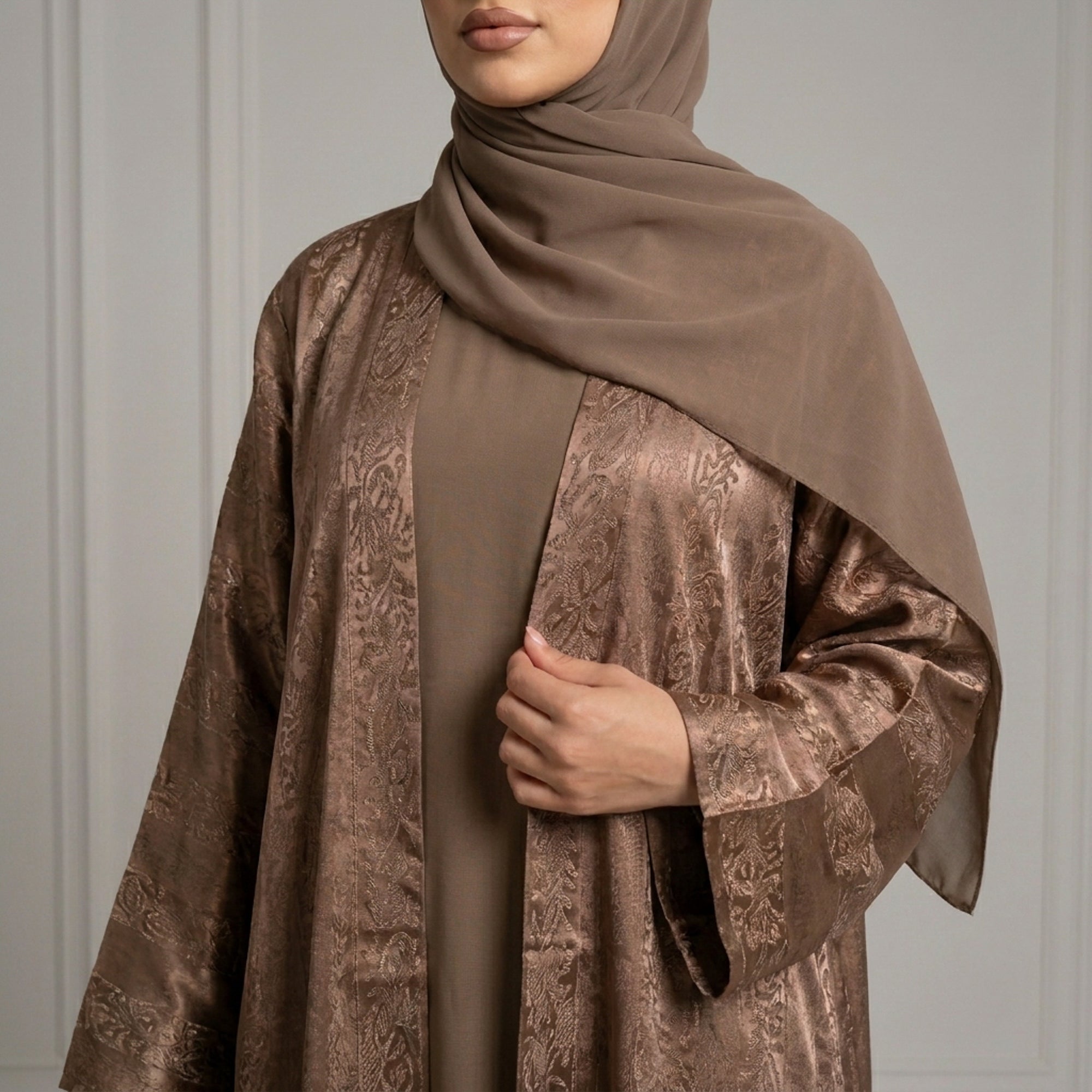 Brown Metallic Abaya