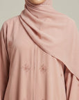 Dusty Rose Embellished Open Abaya