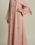 Dusty Rose Embellished Open Abaya