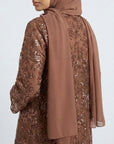Espresso Lace Occasion Abaya