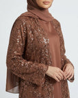 Espresso Lace Occasion Abaya