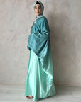 Green Gradient Satin Ombre Open Farasha