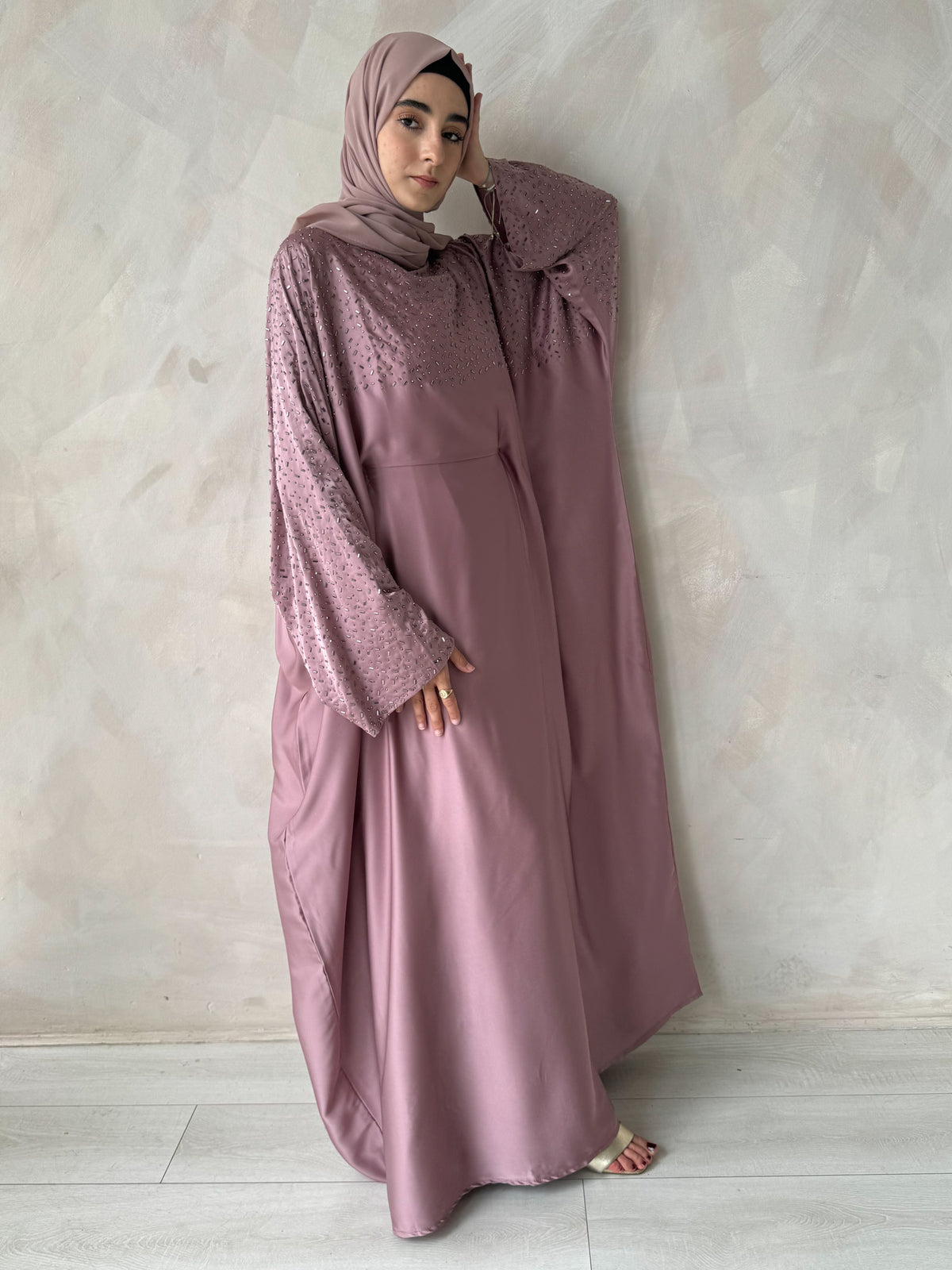 Limited Edition, Mocha Dazzling Batwing Abaya