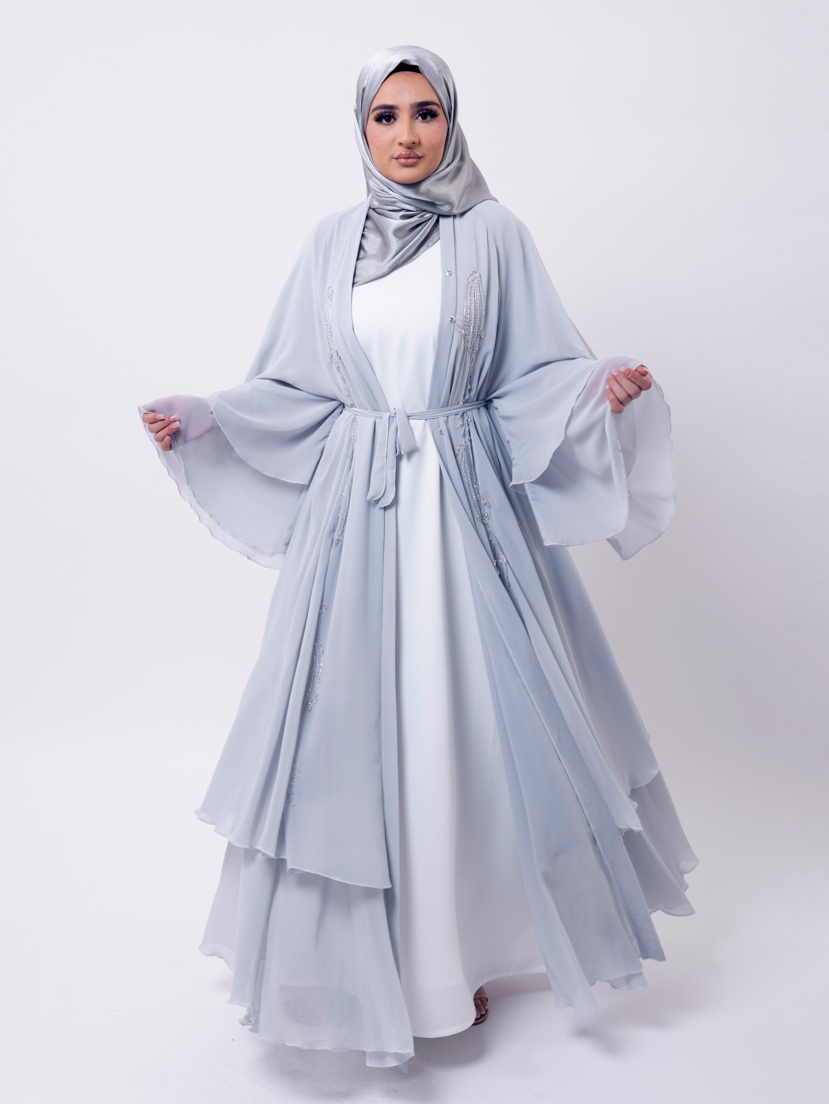 Umbrella Abaya With Bell Sleeves- Puce Pink - Being Traditional