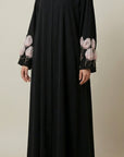 Noir Blossom Open Abaya