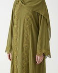 Olive Lace Detail Abaya